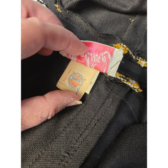 Vintage NOS Nadine 60s 70s Black Halter Maxi With Gold Chain Trim Cleopatra S - Picture 9 of 11